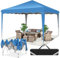 COBIZI Pavillon 3x3 Wasserdicht Stabil mit Wellige, UV-Schutz 50+ Faltbarer Popup Pavillon, Höhenverstellbar Partyzelt für Strand, Gartenparty, Camping, Blau