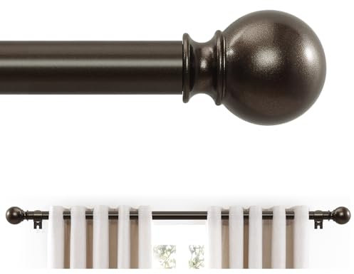 Bronze-Gardinenstangen, 45,7 bis 152,4 cm, 45,7 bis 152,4 cm, Spleiß-Vorhangstangen, kleine Gardinenstangen-Set, Größe: 45,7 - 152,4 cm, Bronze