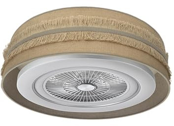 Eden pulse Ventilador DC 72W, 70D, 5 aspas, 6 velocidades, 6120 lm, 3 colores, control remoto, memoria y temporizador; ideal para climatización y confort.