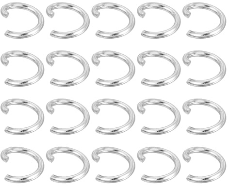 QUARKZMAN 100 Stück Biegeringe Edelstahl, 8 mm Spaltringe Metall 1,2 mm Dicke Offene Ringe Schmuck Reparatur Kettenringe Sprungringe für Schmuckherstellung Armbänder Halsketten Handwerk