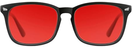 TIJN Sleep Glasses with Blue Green Light Blocking, Red Light Lens for Computer Gaming, Screen Fatigue & UV Protection
