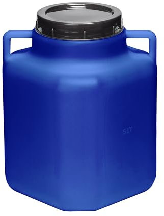 Garronda 5 Liter Récupérateur d'eau de Pluie Carré BPA-Free avec Couvercle Réservoir pour Choucroute et Salaison GD-0088, Bleu