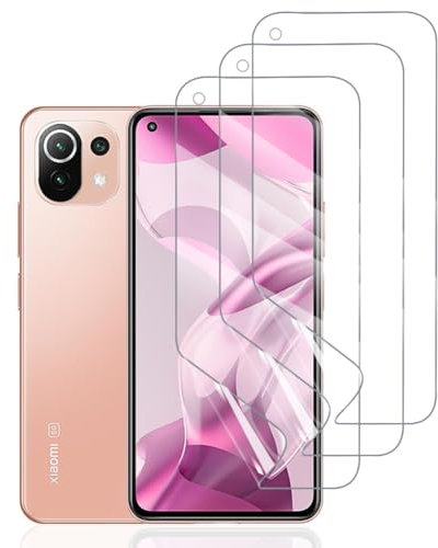 Hhfcryst Pellicola Idrogel Protettiva per Xiaomi 11 Lite 5G NE, 3 Pezzi HD Trasparente Morbido TPU Protezioni per Lo Schermo(Non Vetro Temperato)