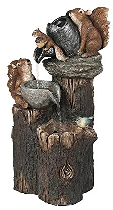 AYCDL Fontana da Tavolo Fontana da Tavolo, Decorazione da Giardino per Esterni, Ornamenti in Resina per Fontana d'Acqua con luci a LED, Statua di Animali per la Decorazione del