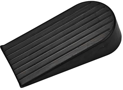 AUXBC Big Rubber Door Stopper, Black Heavy Duty Door Stop Wedge, 1.9 Tall Non-Slip Flexible Doorstop for Big Gap, Fits All Floor Surfaces, Perfect for Home Office School