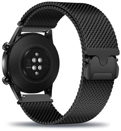 Métal Bracelet pour Huawei Watch GT 2 46mm/ GT 46mm Bracelet de Montre, avec Fermoir Magnétique Réglable Acier Inoxydable Sangles de Rechange pour Femmes Hommes pour Huawei Watch GT 46mm (Métal,1)