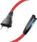 Goalfish - Cavo di alimentazione a 2 poli, 2 m, cavo di alimentazione di tipo C, spina europea (CEE 7/16 su C7), in nylon, con VDE per PS5, PS4, PS3, Xbox Serie X/S, TV Blu-Ray - rosso