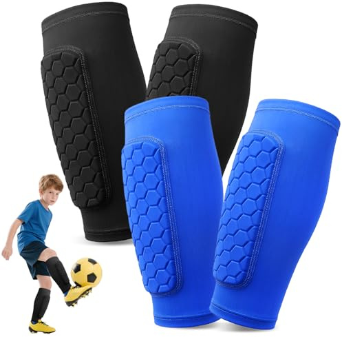 Pardofelis 2 Paires Protege Tibias de Football, Ski Shin Guards, Protection de Mollet Respirante et Antidérapante, Protège Tibias pour Enfants Jeunes Adultes Joueurs de Football