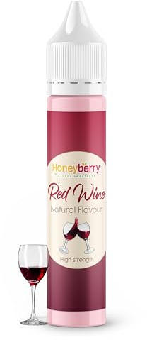 HONEYBERRY Natural Red Wine Food Flavouring 30ml – High Strength Professional Flavour Drops – Concentrated Liquid Essence for Baking, Desserts, Drinks & Cooking – No Artificial Additives