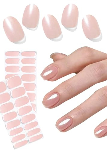 Wahrshei Vernis Autocollant UV, Rose glacé Autocollant Ongle Gel UV, 30pcs Film pour Ongles Autoadhésif Pour Nail Art