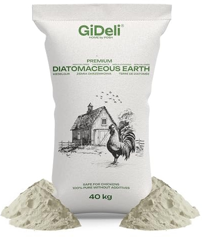 GiDeli Poudre de diatomée en poudre naturelle pour poulets et jardin 40 kg