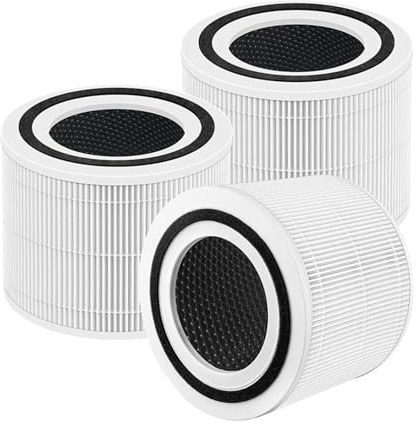 3 PCS Air Purifier Filter Replacement Filter Element 3-in-1 Carbon Filter, Compatible for Core 300 Core 300S Core 300-RF，air Purifier Accessories(White)