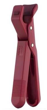 Kuhn Rikon Cool Gripper Handle with Lock, Heat Resistant Silicone Kitchen Tongs for Lifting Hot Dishes, Casseroles, Bakeware and Pizza Pans, Secure Grip, Dishwasher Safe, Red