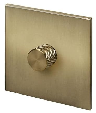 Retrotouch Aura Dimmer Rotary LED 1G Switch - Brushed Brass