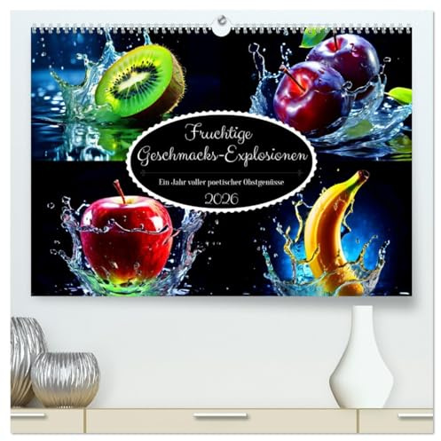 Fruchtige Geschmacks-Explosionen (hochwertiger Premium Wandkalender 2026 DIN A2 quer), Kunstdruck in Hochglanz: Erleben Sie ein Jahr voller sinnlicher ... einer Frucht beschreibt. (CALVENDO Lifestyle)