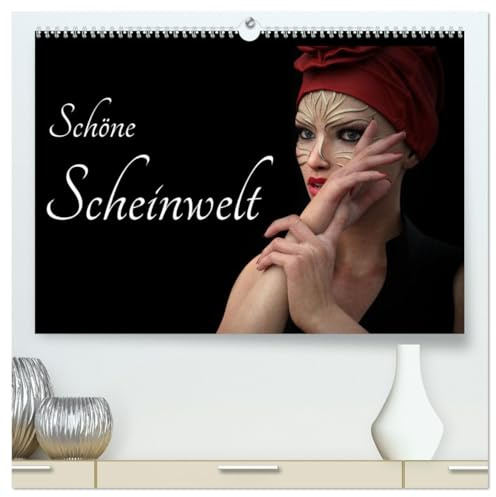 Schöne Scheinwelt (hochwertiger Premium Wandkalender 2026 DIN A2 quer), Kunstdruck in Hochglanz: Maskierte Frauenportraits virtuell inszeniert. (CALVENDO Kunst)