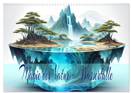 Magie der Natur - Wasserfälle (Wandkalender 2026 DIN A3 quer), CALVENDO Monatskalender: Einzigartige verzauberte Wasserfälle, mit KI-generiert. (CALVENDO Natur)