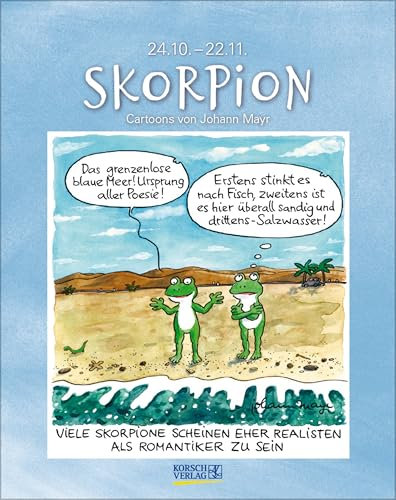 Skorpion 2026: Sternzeichenkalender-Cartoonkalender als Wandkalender im Format 19 x 24 cm.