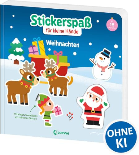 Stickerspaß für kleine Hände - Weihnachten: Unendlicher Stickerspaß für die Allerkleinsten - Mit 30 wiederverwendbaren und reißfesten weihnachtlichen Stickern - Ab 18 Monaten