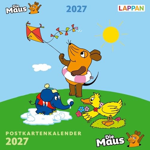 Der Kalender mit der Maus - Postkartenkalender 2027: 53 antrennbare und gut beschreibbare Postkarten | Stabiler Tischkalender und Wochenkalender mit Motiven der Maus