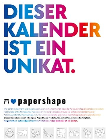PaperShape - Dieser Kalender ist ein Unikat, Immerwährender Kalender, Wandkalender im Hochformat (50x66 cm) - DIY Lifestyle, Papercraft