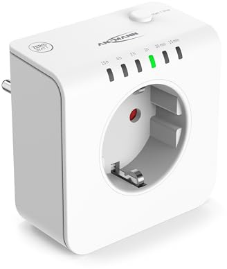 ANSMANN Zeitschaltuhr, kompakte Timer-Steckdose mit Countdown, Weihnachtsdeko, kein Standby Verbrauch, weiß, 3680 W, für Innenbereich