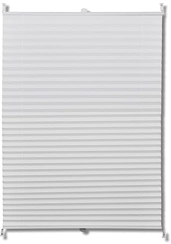 vidaXL Plissee 50x100cm Weiß Klemmfix Faltrollo Jalousie Plisseerollo Rollo
