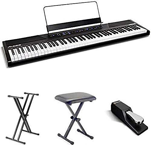 Alesis Recital Bundle | 88-Key Beginner Digital Piano with Full-Size Semi-Weighted Keys, Stand, Bench & Sustain Pedal