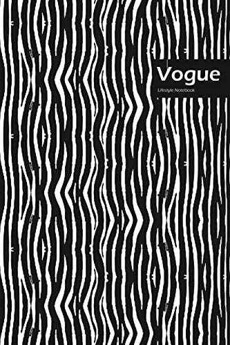 Vogue Lifestyle, Animal Print, Write-in Notebook, Dotted Lines, Wide Ruled, Medium Size 6 x 9 Inch, 144 Sheets (Black)