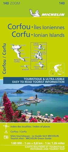 Michelin Korfu und Ionische Inseln: Straßen- und Tourismuskarte 1:80.000; Auflage 2021 (MICHELIN Zoomkarten)