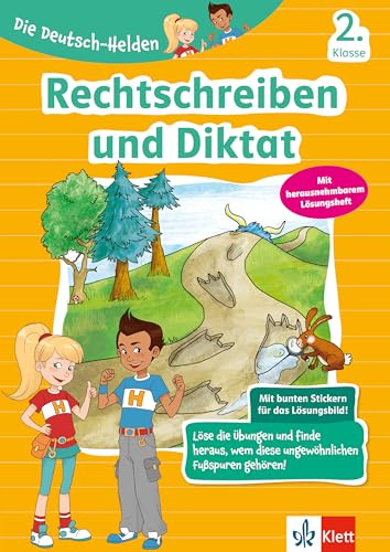 Klett Diktat und Rechtschreibung 2. Klasse: Deutsch-Übungsheft für die Grundschule mit Stickern (Die Deutsch-Helden)