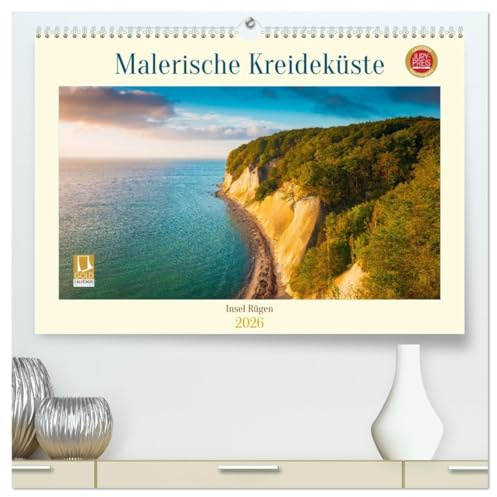 Insel Rügen - Malerische Kreideküste (hochwertiger Premium Wandkalender 2026 DIN A2 quer), Kunstdruck in Hochglanz: Die atemberaubende Küste der Insel Rügen in Bildern (CALVENDO Natur)