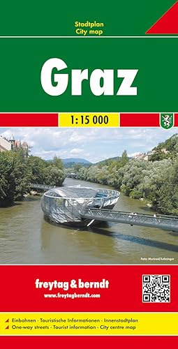 Graz, Stadtplan 1:15.000: Einbahnen, Touristische Informationen, Innenstadtplan (freytag & berndt Stadtpläne)