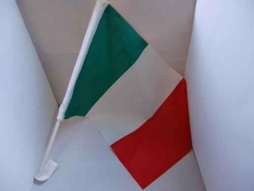 Drapeau Italie pour voiture avec bâton env. 30 x 45 cm