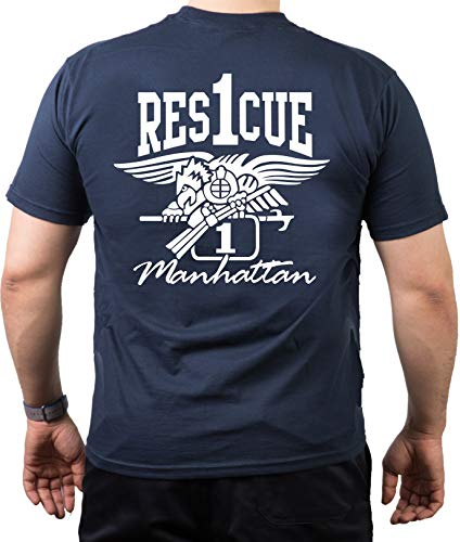 T-Shirt Rescue 1 - mit Eagle-Wappen - Manhattan - New Yorker Feuerwehr
