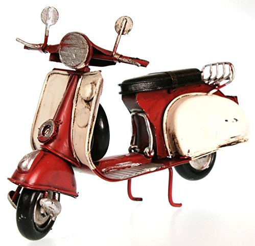 Unbekannt Metall Motorroller Dekoartikel 17 cm rot