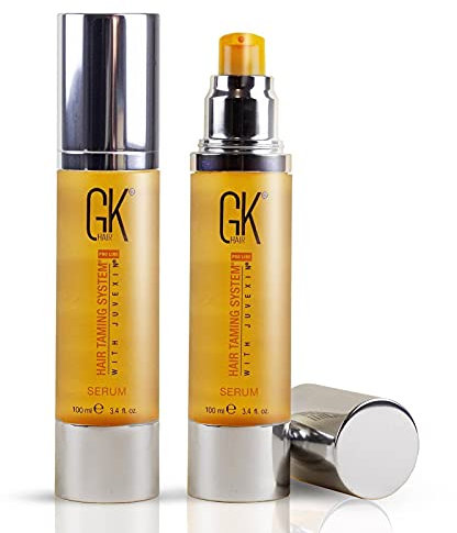 GK Hair Arganöl Haarserum 2er-Pack (100ml) – Anti-Frizz, Glättend, Feuchtigkeitsspendend – Hitzeschutz & Pflege für trockenes, strapaziertes Haar – Für Glanz & Haarreparatur
