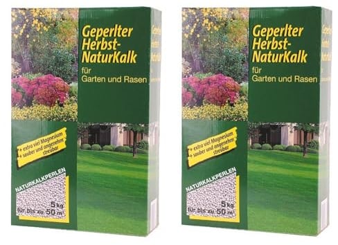 BURI 2er Set 5kg Geperlter Herbst Naturkalk Kalk Garten Gartenpfle Rasenpflege Dünger