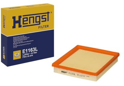 HENGST - Luftfilter E1163L - Luft-Filtereinsatz für KFZ | Hochwertiger Motorluftfilter für Otto- oder Dieselmotor - Schutz für Motoren - Wasserbeständig