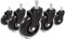 hjh OFFICE 729404 Bürostuhlrollen ROLO SKATE Schwarz/Transparent 5 x Hartbodenrollen 11 mm x 75 mm ohne Bremse