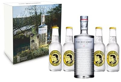 Gin Tonic Set Giftbox Geschenkset - The Botanist Islay Dry Gin 0,7l 700ml (46% Vol) + 4x Thomas Henry Tonic Water 200ml inkl. Pfand MEHRWEG -[Enthält Sulfite]