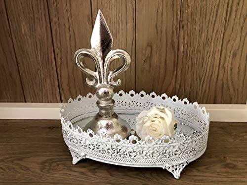 E-X Dekoobjekt Lilie - aus Aluminium - Silber - französische Lilie - Ornament H 23cm
