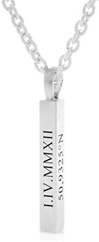 Namenskette Silberkette 925 Silber mit Gravur Namensgravur Gravurschmuck Namensschmuck Koordinaten Barren Anhänger Ankerkette | HANDMADE IN GERMANY