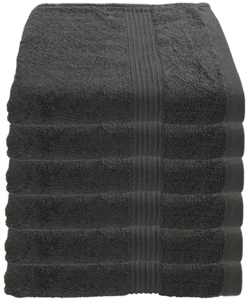 Julie Julsen 6er Pack Handtuch 23 Farben erhältlich weich und saugstark 500gsm Öko Tex Anthrazit 50 x 100 cm