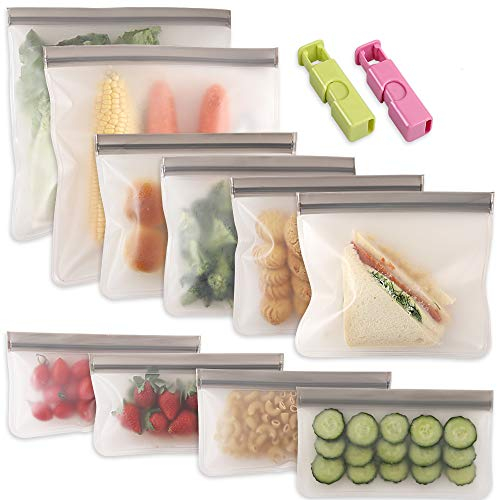 Cozihom Sacs de congélation réutilisables Gallon, Ziplock étanches, réutilisables pour mariner les viandes, les fruits, les sandwichs