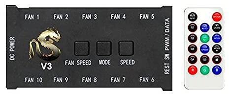 SaharaGaming ARGB Fan Controller 6 pins x 10 ports 5V for ARGB fan, LED strip or Cooler (SYNC & PWM)