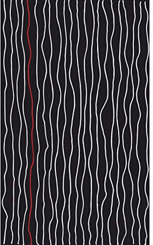PLAGE Papier peint intissé noir 250 cm X 150 cm, motif vagues verticales rouge et blanc - Décoration murale intérieure