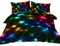 BlessLiving Triangle Retro Neon Duvet Cover Sets Glowing Sparkling Rainbow Laser Pattern 3 Piece Boy Bedding Sets (King)