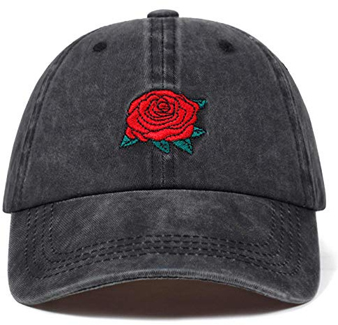 Herren Kappe Hut Hochwertige Gewaschene Rose Bestickte Baseballkappe Baumwolle Hip-Hop-Hut Herren- Und Damenmode Papa Hüte Verstellbare Außenkappen