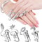 FRCOLOR 8 Pcs Women Finger Nail Ring Fingernail Rings Crystal Rhinestone Nail Cap Cover Ring Nail Art Charm for Women Girls (Random Style)
